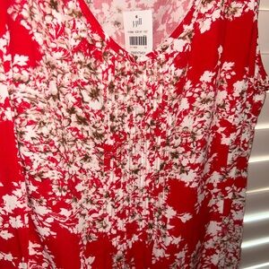 J. Jill Red and White Floral Dress